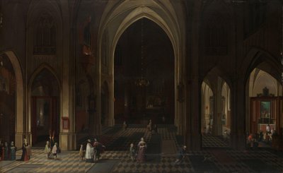 Interieur van een Gotische Kerk 
