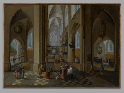 Interieur van een gotische kerk door Peeter Neeffs the Elder