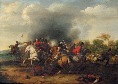 Een cavaleriegevecht door Peeter Snayers