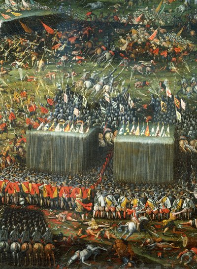 Nederlaag en vlucht van Hongaarse en Boheemse legers verslagen door keizerlijk leger (detail) door Peeter Snayers