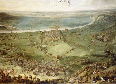 De Spaanse en Keizerlijke Troepen verslagen door Frankrijk en Savoye bij Valenza Po door Peeter Snayers
