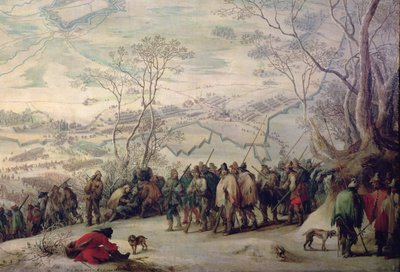 Troepen bij het Beleg van Aire Sur La Lys door Peeter Snayers
