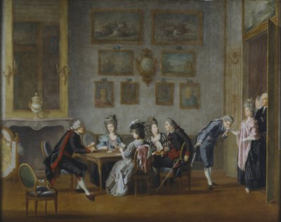 Kaartspel in het huis van Elis Schroderheim door Pehr Hilleström