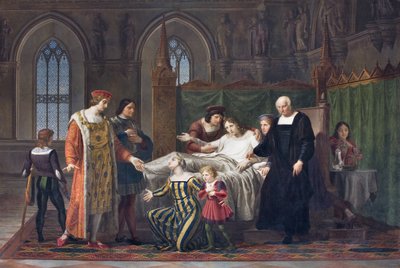 Karel VIII bezoekt Gian Galeazzo Sforza in het Kasteel van Pavia, 1822 door Pelagio Palagi