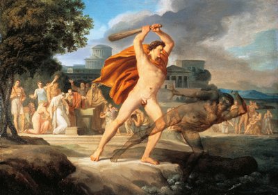 Hercules verslaat Thanatos door Pelagio Palagi