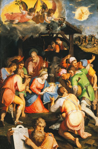 Aanbidding van de herders door Pellegrino Tibaldi
