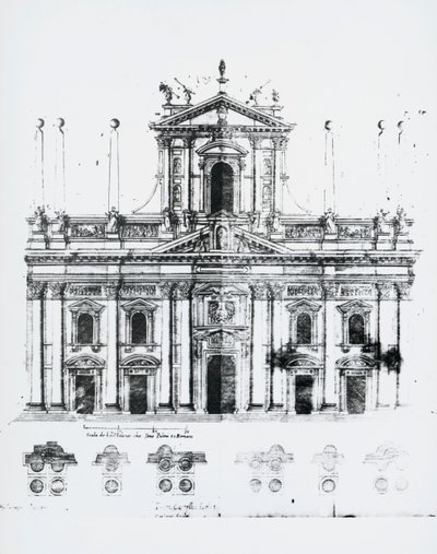 Ontwerp voor gevel van de kathedraal van Milaan door Pellegrino Tibaldi
