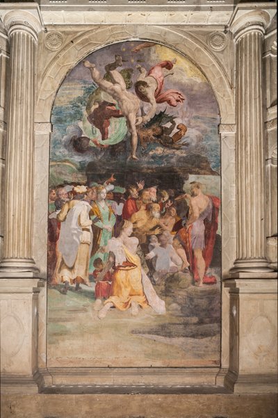 Johannes de Doper die mensen doopt, Poggi Kapel door Pellegrino Tibaldi
