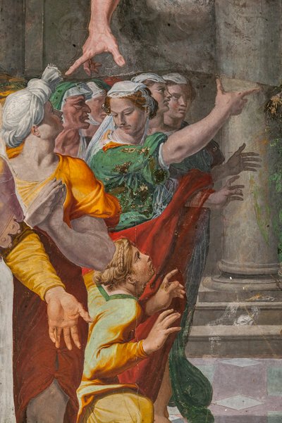 De aankondiging van de komst van de Doper, Poggi Kapel door Pellegrino Tibaldi