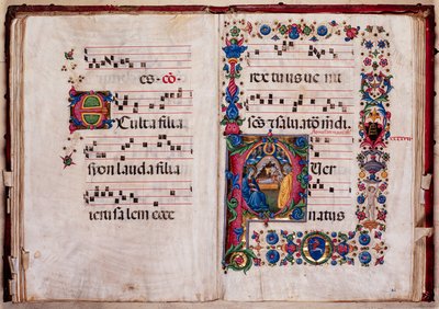 Piccolomini-bibliotheek: koorboek, cod. 102.8, ff. 47v-48r met 
