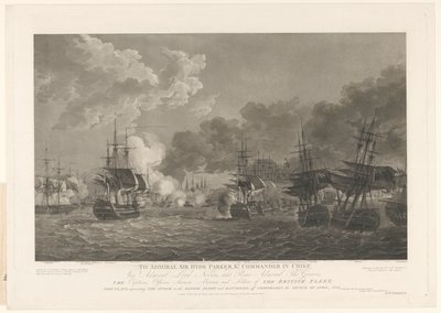 Gezicht van de zeeslag bij Kopenhagen, 1801 door Peltro William Tomkins