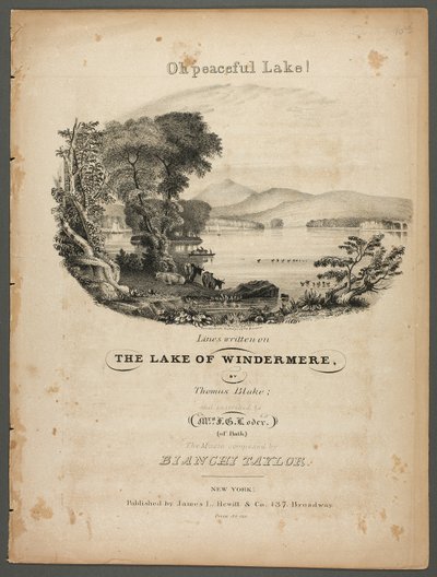 Oh vredig meer! Lijnen geschreven op het meer van Windermere door Pendleton