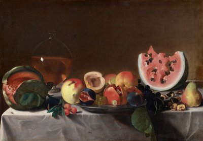 Stilleven met Fruit en Karaf door Pensionante del Saraceni