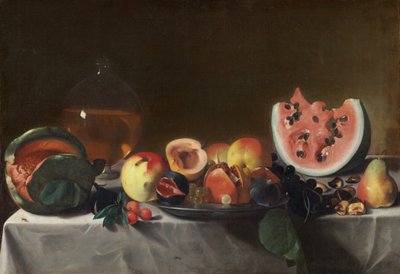 Stilleven met fruit en karaf door Pensionante del Saraceni