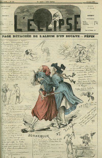 Losse pagina van een Zouave album. Omslag in 