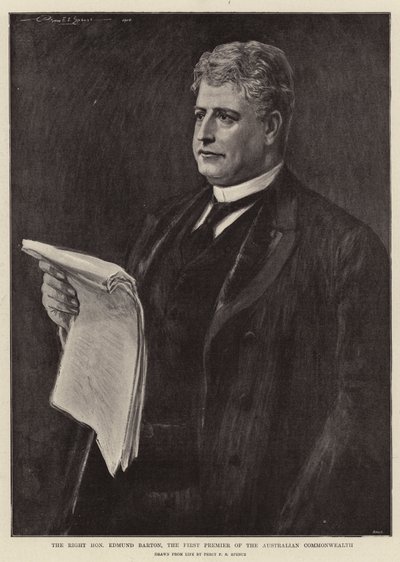 De Zeer Eerwaarde Edmund Barton, de Eerste Premier van het Australische Gemenebest door Percy F.S. Spence