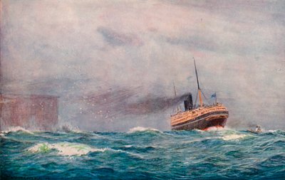 Een P. & O. Stoomschip Uitgaand, 1913 door Percy F.S. Spence