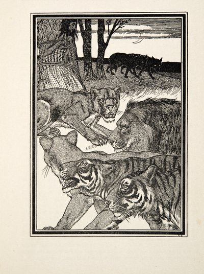 Een Dankbare Leeuwin, uit Honderd Anekdotes van Dieren, pub. 1924 door Percy J. Billingshurst