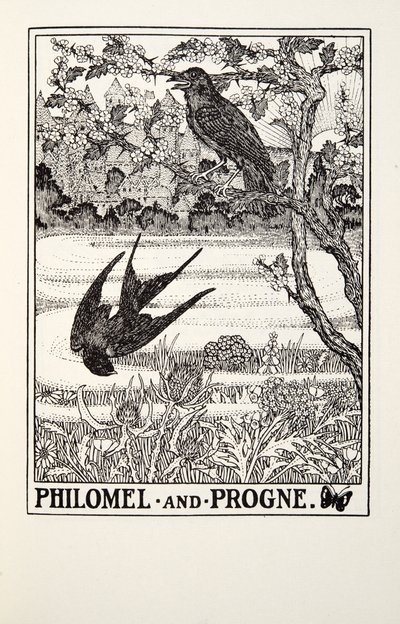 Philomel en Progne, uit Fontaine Fabels, uitgegeven 1905 door Percy J. Billingshurst