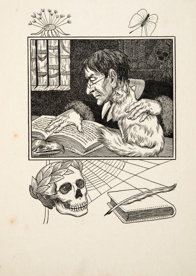 Sonnini en zijn kat, uit Honderd anekdotes van dieren, pub. 1924 door Percy J. Billingshurst