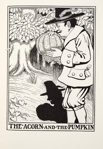 De Eikel en de Pompoen, uit Fontaine Fabels, uitgegeven 1905 door Percy J. Billingshurst