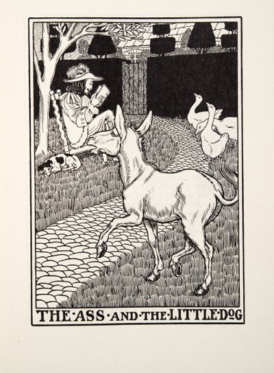 De Ezel en de Kleine Hond, uit Fontaine Fabels, uitgegeven 1905 door Percy J. Billingshurst