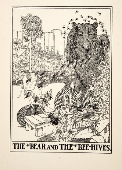 De beer en de bijenkorven, uit Honderd fabels van Aesopus, uitgegeven 1903 door Percy J. Billingshurst