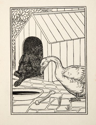 De Hond en de Gans, uit Honderd Anekdotes van Dieren, uitgegeven 1924 door Percy J. Billingshurst