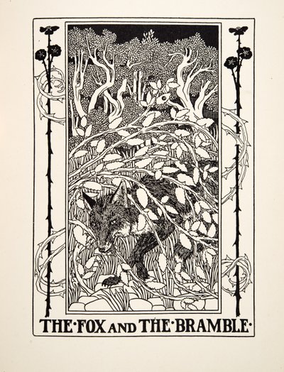 De vos en de braamstruik, uit Honderd fabels van Aesopus, uitgegeven 1903 door Percy J. Billingshurst