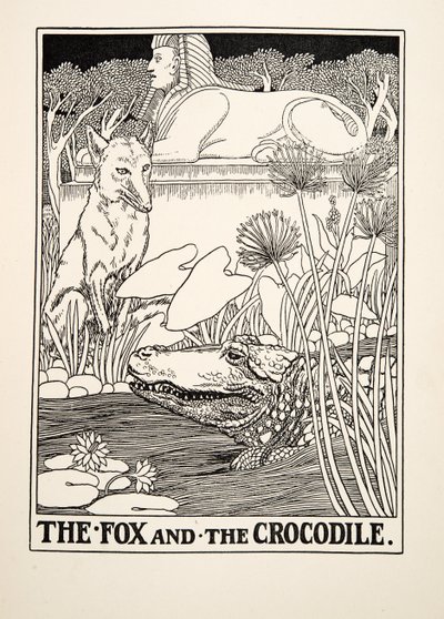 De vos en de krokodil, uit Honderd fabels van Aesopus, uitgegeven 1903 door Percy J. Billingshurst