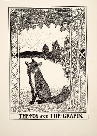 De vos en de druiven, uit Honderd fabels van Aesopus, uitgegeven 1903 door Percy J. Billingshurst