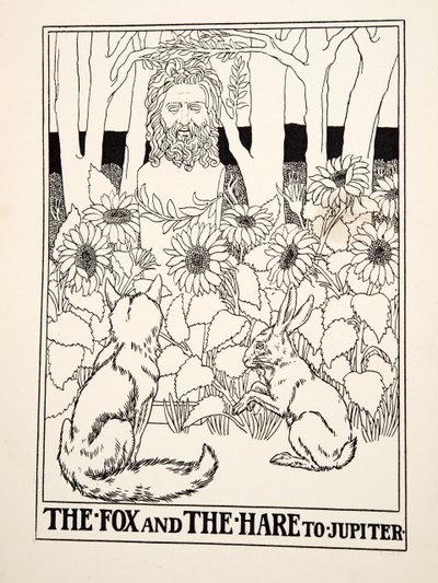 De vos en de haas naar Jupiter, uit Honderd fabels van Aesopus door Percy J. Billingshurst