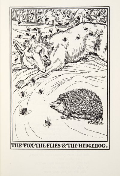 De vos, de vliegen en de egel, uit Fontaine Fabels, uitgegeven 1905 door Percy J. Billingshurst