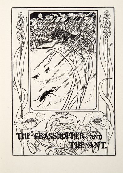 De Sprinkhaan en de Mier, uit Fontaine Fabels, uitgegeven 1905 door Percy J. Billingshurst