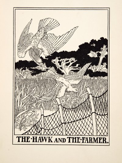 De havik en de boer, uit Honderd fabels van Aesopus, pub. 1903 door Percy J. Billingshurst