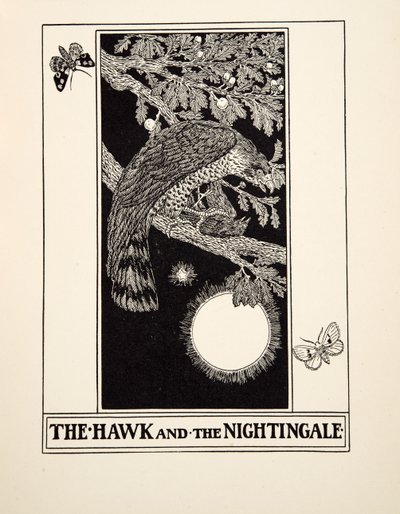 De havik en de nachtegaal, uit Honderd fabels van Aesopus, uitgegeven 1903 door Percy J. Billingshurst