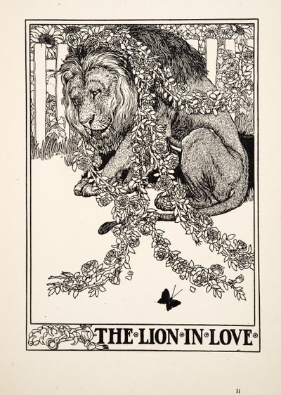De leeuw verliefd, uit Honderd fabels van Aesopus, uitgegeven 1903 door Percy J. Billingshurst