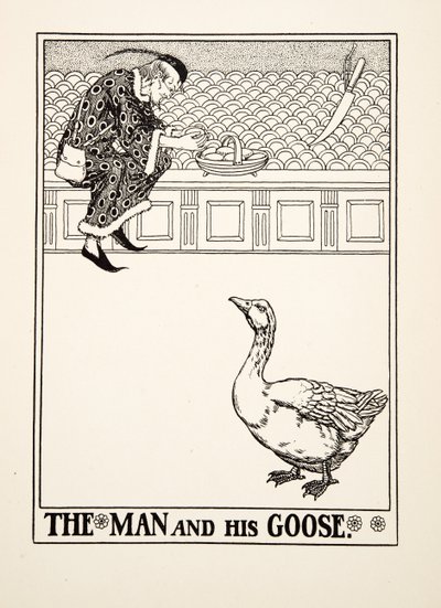 De man en zijn gans, uit Honderd fabels van Aesopus, uitgegeven 1903 door Percy J. Billingshurst