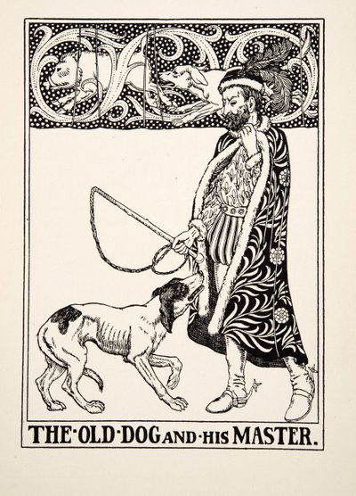 De oude hond en zijn meester, uit Honderd fabels van Aesopus door Percy J. Billingshurst