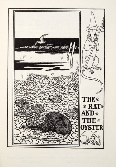 De rat en de oester, uit Fontaine Fabels, uitgegeven 1905 door Percy J. Billingshurst