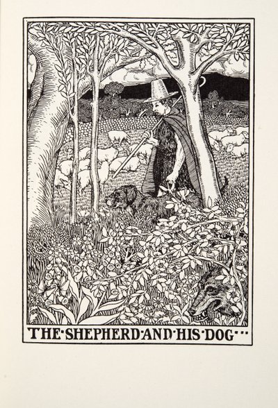 De herder en zijn hond, uit Fontaine Fabels, uitgegeven 1905 door Percy J. Billingshurst