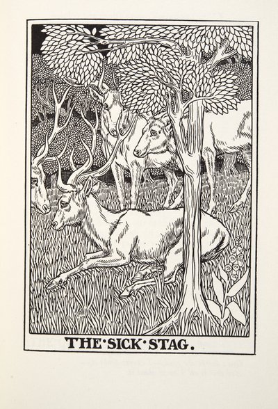 Het Zieke Hert, uit Fontaine Fabels, uitgegeven 1905 door Percy J. Billingshurst