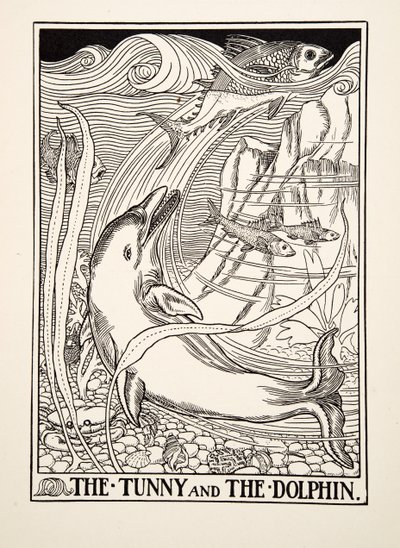 De tonijn en de dolfijn, uit Honderd fabels van Aesopus door Percy J. Billingshurst