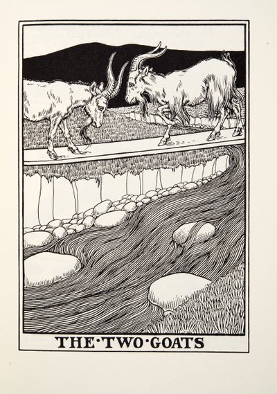 De Twee Geiten, uit Fontaine Fabels, uitgegeven 1905 door Percy J. Billingshurst