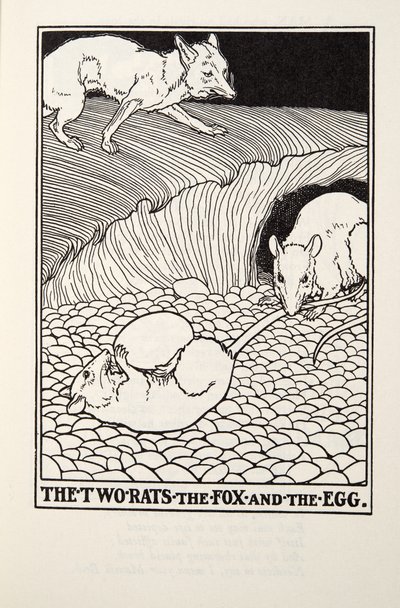 De twee ratten, de vos en het ei, uit Fontaine Fabels, uitgegeven 1905 door Percy J. Billingshurst