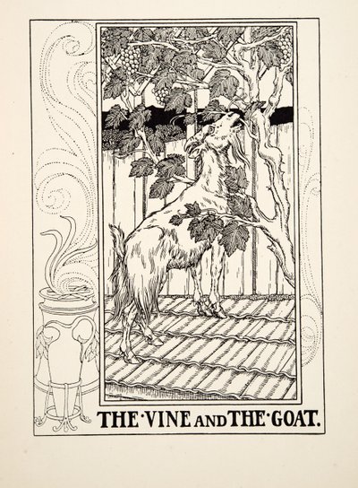 De wijnstok en de geit, uit Honderd fabels van Aesopus, uitgegeven 1903 door Percy J. Billingshurst