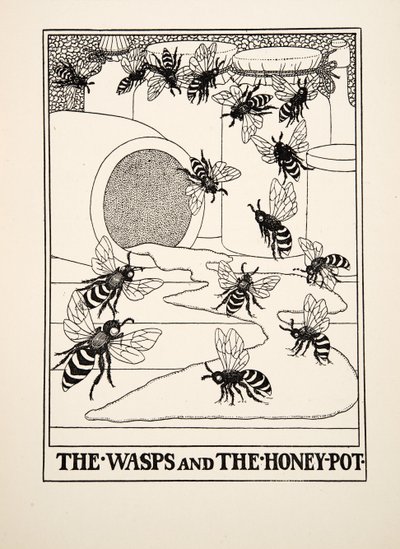 De wespen en de honingpot, uit Honderd fabels van Aesopus, uitgegeven 1903 door Percy J. Billingshurst