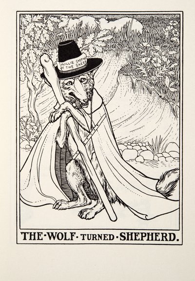 De Wolf werd Herder, uit Fontaine Fabels, uitgegeven 1905 door Percy J. Billingshurst