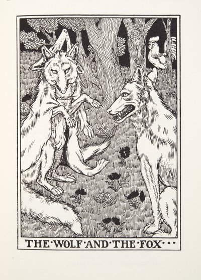De Wolf en de Vos, uit Fontaine Fabels, uitgegeven 1905 door Percy J. Billingshurst