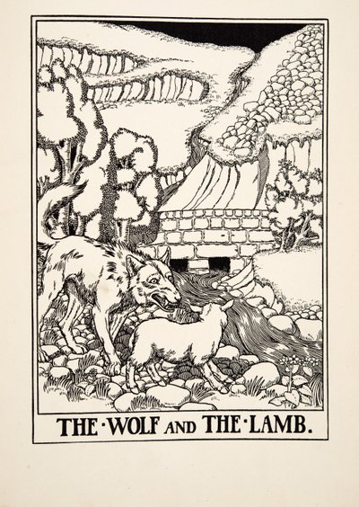 De wolf en het lam, uit Honderd fabels van Aesopus door Percy J. Billingshurst